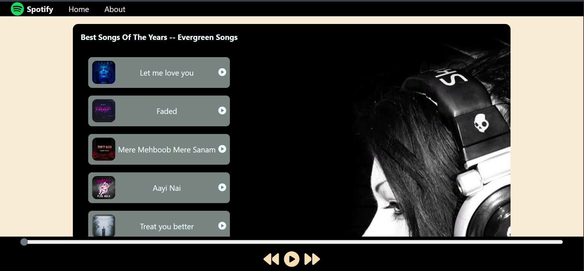 Spotify Clone Project Thumbnail